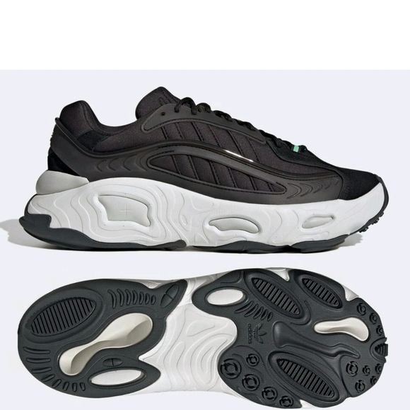 Oznova Adidas Black and Green Athletic Sneakers - Picture 3 of 14